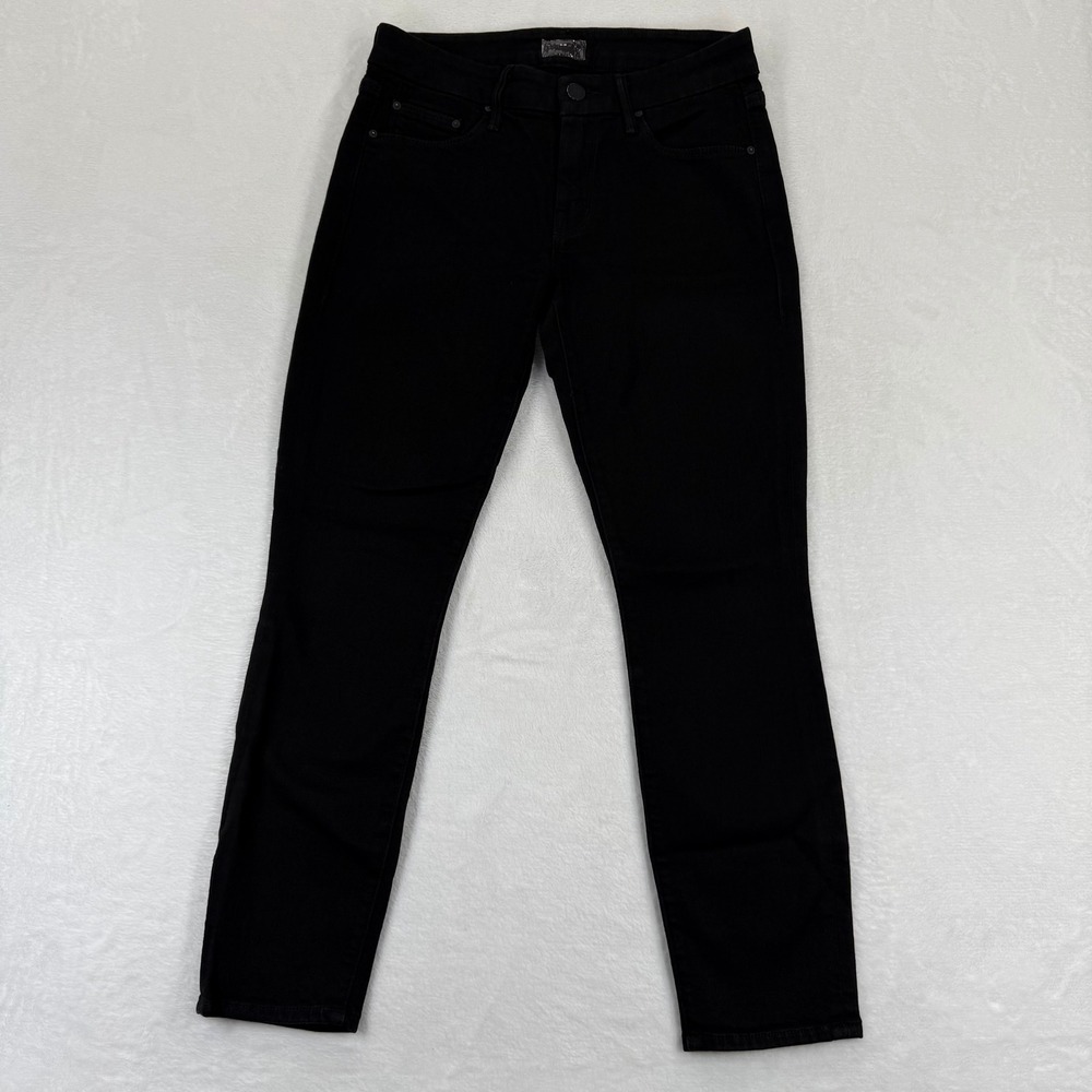 MOTHER The Looker Crop Black skinny Jeans a model spy Size 26 Stretch Denim